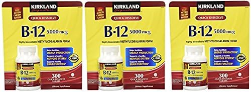 Kirkland Pozpfa Sublingual B-12 5000 mcg 300 Tablets (3 Pack)