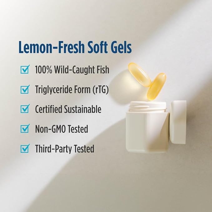 Nordic Naturals Ultimate Omega 2X Lemon Flavor - 90 Soft Gels - 2150 mg Omega- High-Potency Omega-3 Fish Oil with EPA &amp DHA - Promotes Brain &amp Heart Health - Non-GMO - 45 Servings