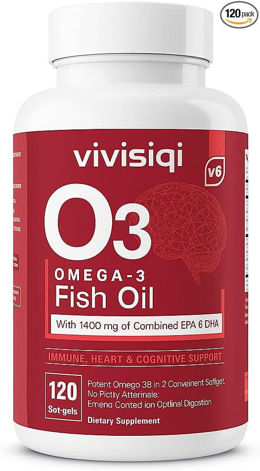O3 Omega-3 Fish Oil – High Strength Marine Formula – 120 Count