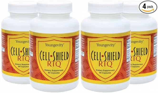 Youngevity Cell Shield RTQ | Powerful Antioxidant Support | Reservatrol | 60 Capsules - (4 Pack)
