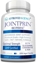 Approved Science Jointprin - Joint Support Supplement - Glucosamine MSM Chondroitin Turmeric Boswellia BioPerine - 3 Month Supply