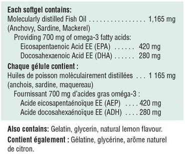 Jamieson Omega 3 -Extra Strength-No Fishy Aftertaste 100 softgels