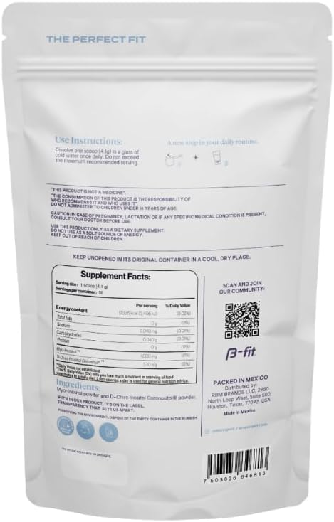 B-FIT Inositol Supplement for Women - Myo &amp D-Chiro Inositol 40:1 for Optimal Hormonal Balance &amp Ovulation Support - 60 Servings - 2-Month Supply