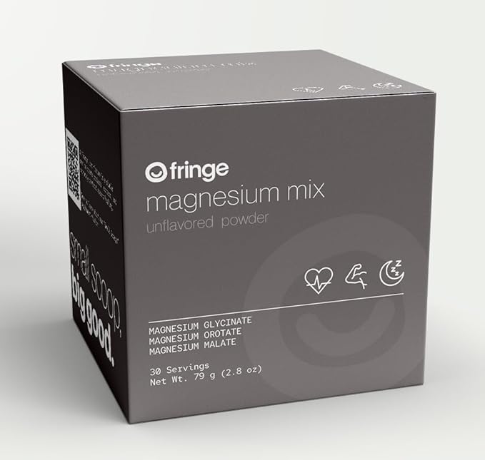 Fringe Triple Magnesium Mix Powder Magnesium Glycinate Orotate &amp Malate Unflavored Clean Formula Mix Into Anything 30 Servings