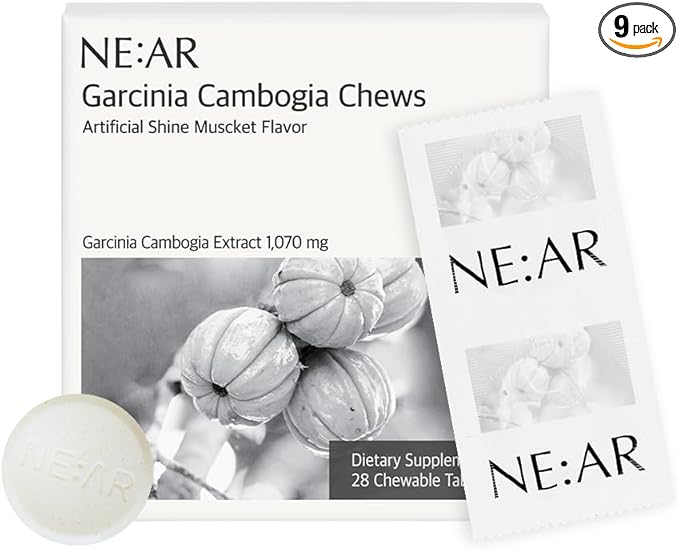 NE:AR Garcinia Cambogia Chews – 750mg HCA from Garcinia Cambogia with Vitamin B Complex – Tasty Shine Muscat Flavor K-Chewables for Daily Metabolism &amp Carbohydrate Support – 28 Chews
