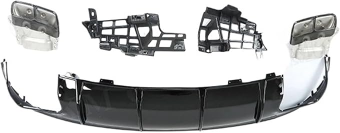 Rear Lip Diffuser with Exhaust Nozzle On Bumper Slide Compatible for Mercedes Benz CLA W117 Class CLA260 CLA4-2018 (Color : 2016-2018 Black)