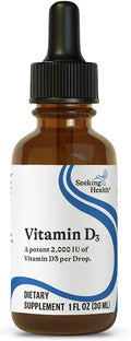 Seeking Health Vitamin D3 Drops - Bone Health &amp Immune System Support Supplement - Liquid Vitamin D3 with Olive Oil - 1 FL oz 900 Servings