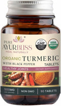 Organic Turmeric Tablets with Black Pepper Botanical Blend for Daily Balance and Vitality with Curcumin for Joint Health Immune Support &amp Gut Health Ayurvedic Wellness Formula