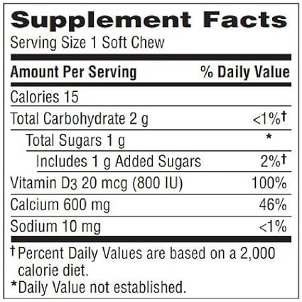 Caltrate Calcium &amp Vitamin D Soft Chews Chocolate Truffle 60 Each (Pack of 6)