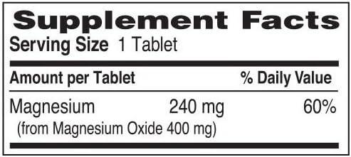 Magnesium Oxide 400 mg Dietary Supplement Tablets Generic MegOx 120 Tablets per Bottle Pack of 24