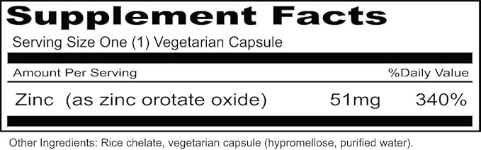 Priority One Vitamins Zinc Orotate 100 Vegetarian Capsules – Highly absorbable bioavailable Form of zinc – Support for a Healthy Immune System.*