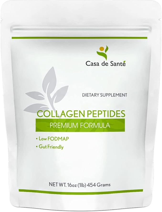 Casa de Sante Elemental Diet Grassfed Collagen Peptides and Vegan Protein Powder Low FODMAP Certified for IBS &amp SIBO Gut Friendly Bundle