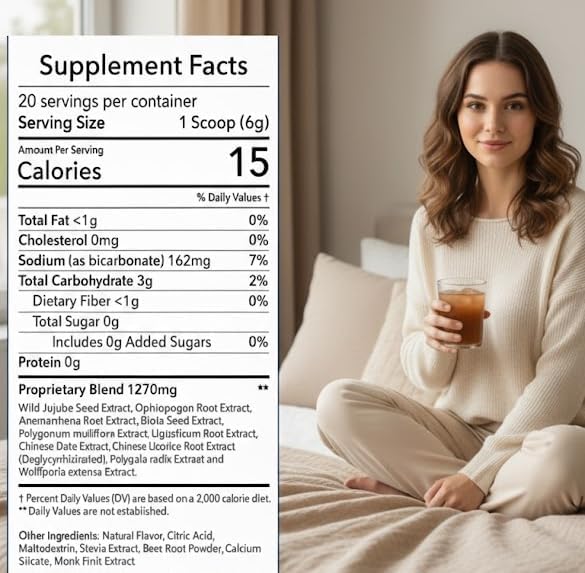 in Dream - Natural Sleep Aid Powder Drink Mix Herbal Adaptogen &amp Antioxidant Blend – Natural Night Sleep Drink for Deep Sleep Relaxation &amp Recovery – Pomegranate Flavor 20 Servings