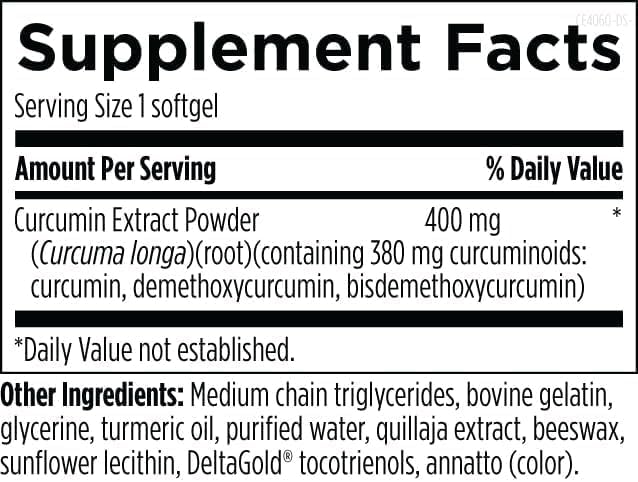 Designs for Sport Curcumin Complex - Supports Muscle Health Post-Exercise* - With Curcuminoids &amp Turmeric Oil - NSF Certified for Sport - 60 Softgels