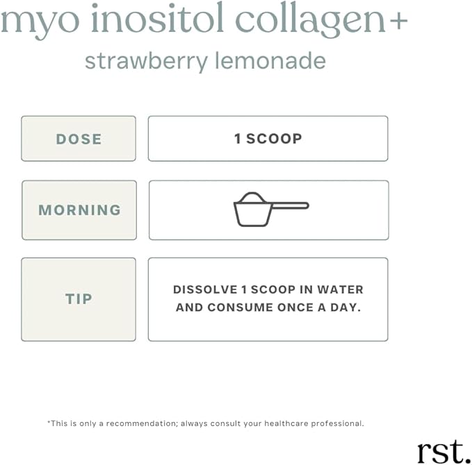 MYO INOSITOL Collagen+ Myo-Inositol &amp D-Chiro Inositol (40:1) Hydrolyzed Collagen Folate Zinc &amp Vitamin B6 Hormonal Balance Fertility Skin &amp Hair Support Strawberry Lemonade 750 g