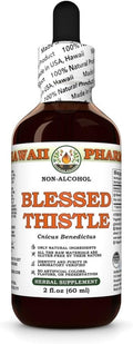 Blessed Thistle (Cnicus Benedictus) Dry Leaf Stem and Flower Glycerite Made in Hawaii Raw Materials All Natural Vegan Lab Tested Alcohol-Free Liquid Extract - 2 fl.oz