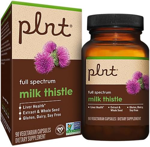 plnt Milk Thistle for Liver Health - Full Spectrum Extract &amp Whole Seed (90 Capsules)