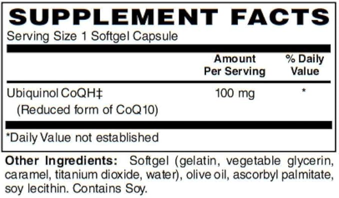 BariatricPal Ubiquinol CoQH 100mg Softgels (30 Count)