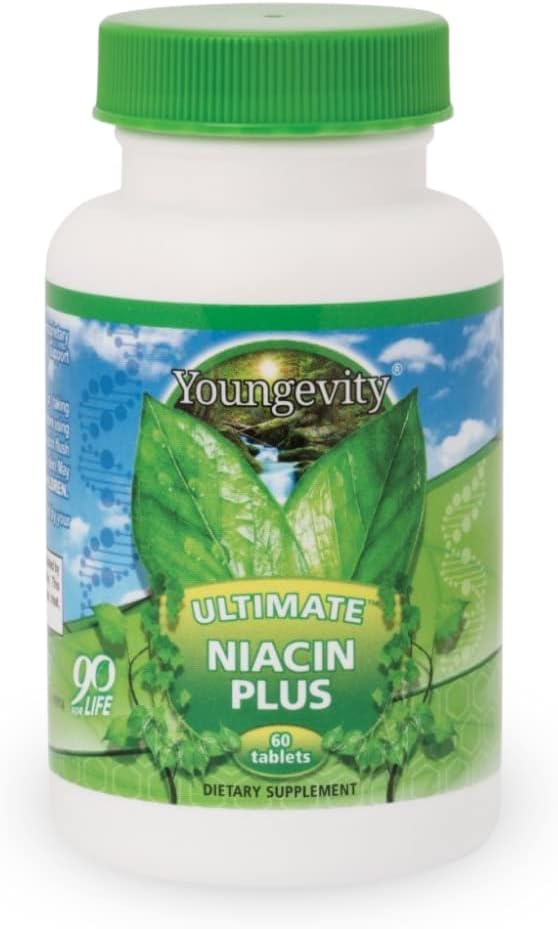 Youngevity Ultimate Niacin Plus™ - 500 mg with Proprietary Blend of Arjuna Bark Hawthorn Berry &amp Nattokinase - 60 Tablets (Pack of 1)