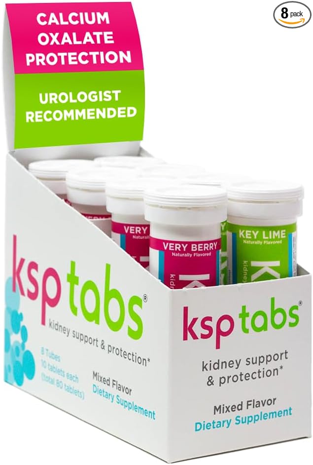 Lime &amp Berry All Natural Hydration &amp Kidney Health Supplement to Combat Calcium Oxalate Crystal Formation 80 Tablets