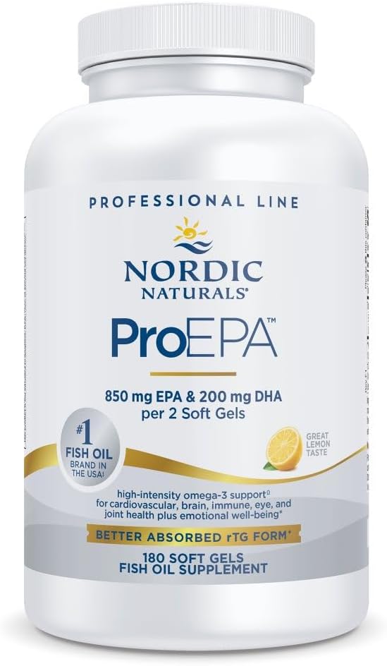Nordic Naturals ProEPA Lemon - 180 Soft Gels - 1210 mg Omega-3 - High-Intensity EPA Formula for Healthy Mood Heart Health &amp Cellular Function - Non-GMO - 90 Servings