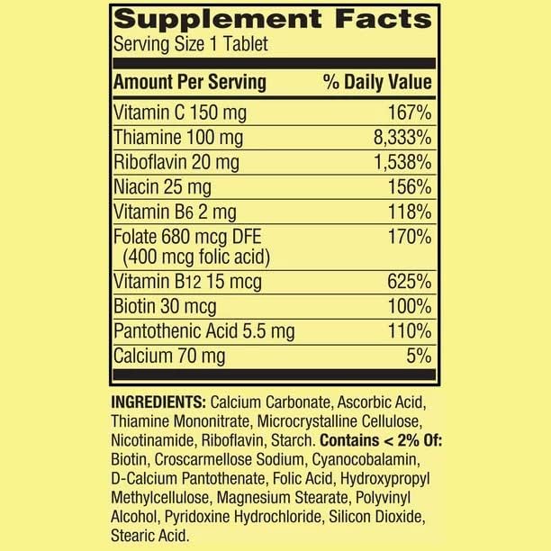 ikj Super Vitamin B-Complex Tablets Dietary Supplement 100 Count