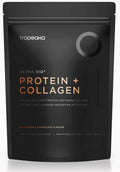 Tropeaka Collagen Protein Powder for Smoothies &amp Shakes - Double Chocolate - Clean Protein &amp Marine Collagen Peptides for Skin Hair &amp Nails Dairy Free Gluten Free Non-GMO 18oz (17 Ser