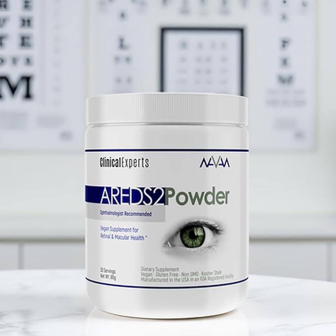 Navan AREDS2 Powder - for Those Who Can't Consume Tablets or Softgels - Eye Vitamins &amp Minerals Antioxidant Supplement by Clinical Experts - Lutein Zeaxanthin &amp Zinc - Kosher Style 30 Servin
