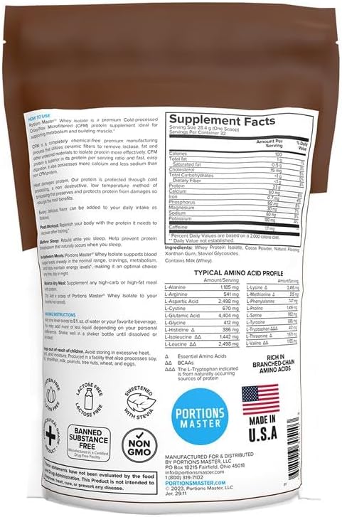 Portions Master CFM Whey Isolate Protein Powder 2-Pack – Chocolate Brownie &amp Vanilla Ice Cream Flavors
