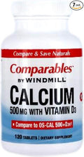 Windmill Comparables Calcium 500 mg Tablets with Vitamin D3 120 Tablets (Pack of 7)