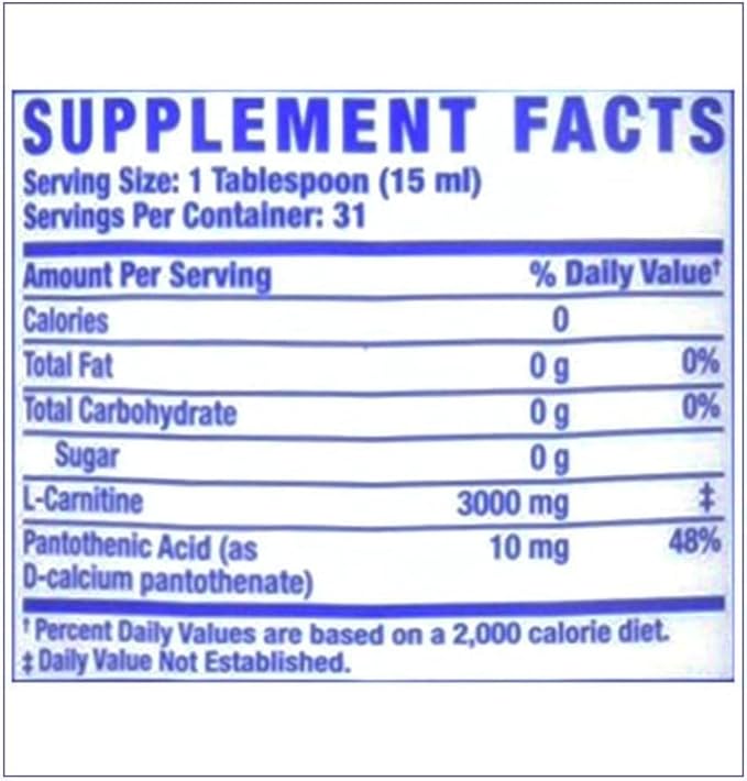 Ronnie Coleman Signature Series L-Carnitine XS 3000 Liquid Amino Acids Metabolism and Lean Muscle Strength Support Stimulant Free Sugar Free Zero Carbs Blue Razz 16 Oz