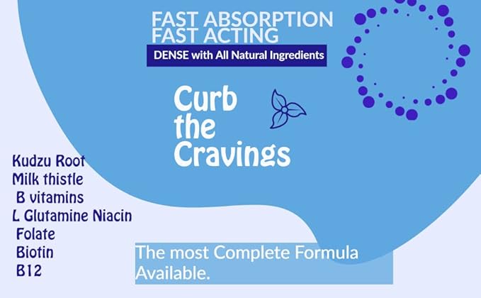 Anti-Alcohol (2pk) Alcohol Support Supplement. 10X Craving Support Kudzu Milk Thistle L Glutamine B Vitamins Folic Acid Fastest Absorption Liver Cleanse