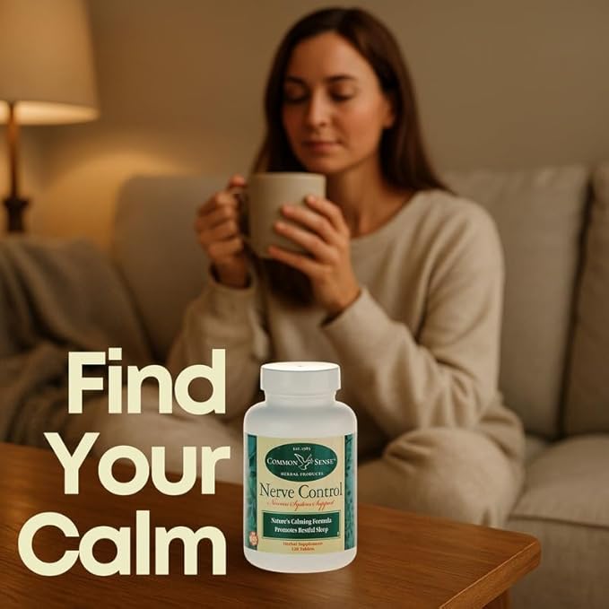 Common Sense Herbal Products Nerve Control: Central Nervous System Support (120 Tablets)