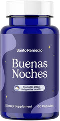 Santo Remedio Buenas Noches Sleep Support with Zylaria® Melatonin &amp DE111® Probiotics – Digestive &amp Nighttime Support Supplement by Dr Juan Rivera – 60 Vegetarian Capsules