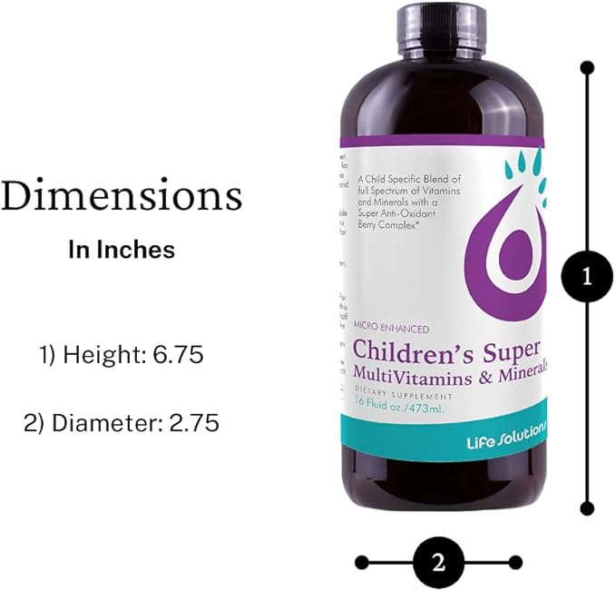 Children's Super MultiVitamins and Minerals | Professionally Formulated | Completely Natural | Liquid Dietary Supplement | 32 oz