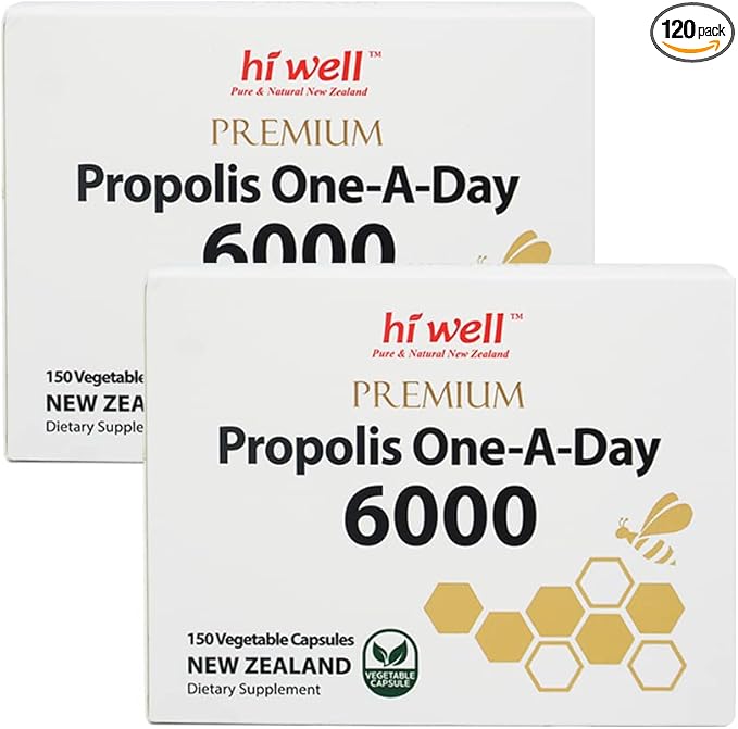 (Pack of 2) Hi Well Premium Propolis 6000 Flavonoid 120mg 150Capsules