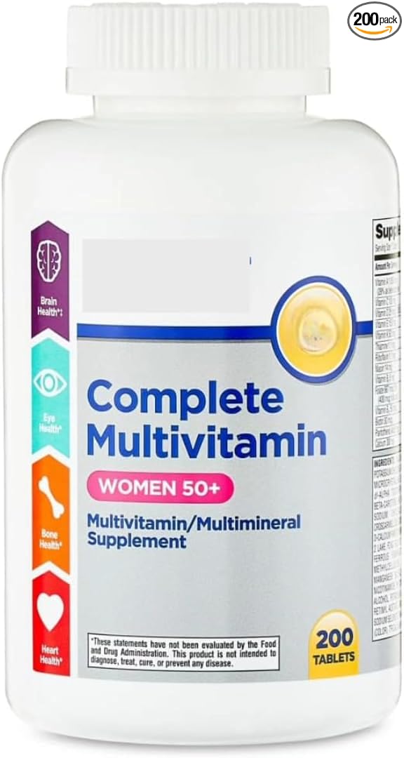 Complete Multivitamin for Women 50+ Daily Multimineral Supplement Tablets 200 Count Sticker