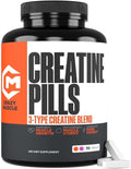 Crazy Muscle Creatine Pills 5g 3X Pure Creatine Monohydrate Pre Workout Muscle Mass Gainer High Absorption ThreeAtine Performance Men Women Tablets - 30 servings