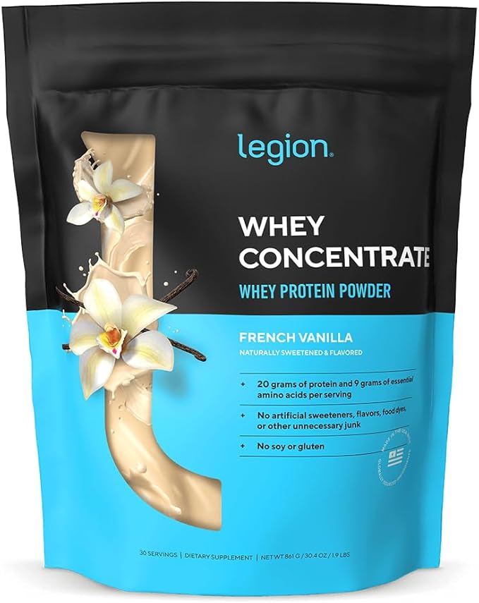 LEGION Muscle &amp Energy Stack – Whey Protein Powder (Vanilla 30 Servings) + Pulse Pre Workout (Fruit Punch) – Clean Protein &amp Natural Energy for Strength Muscle Growth &amp Recovery