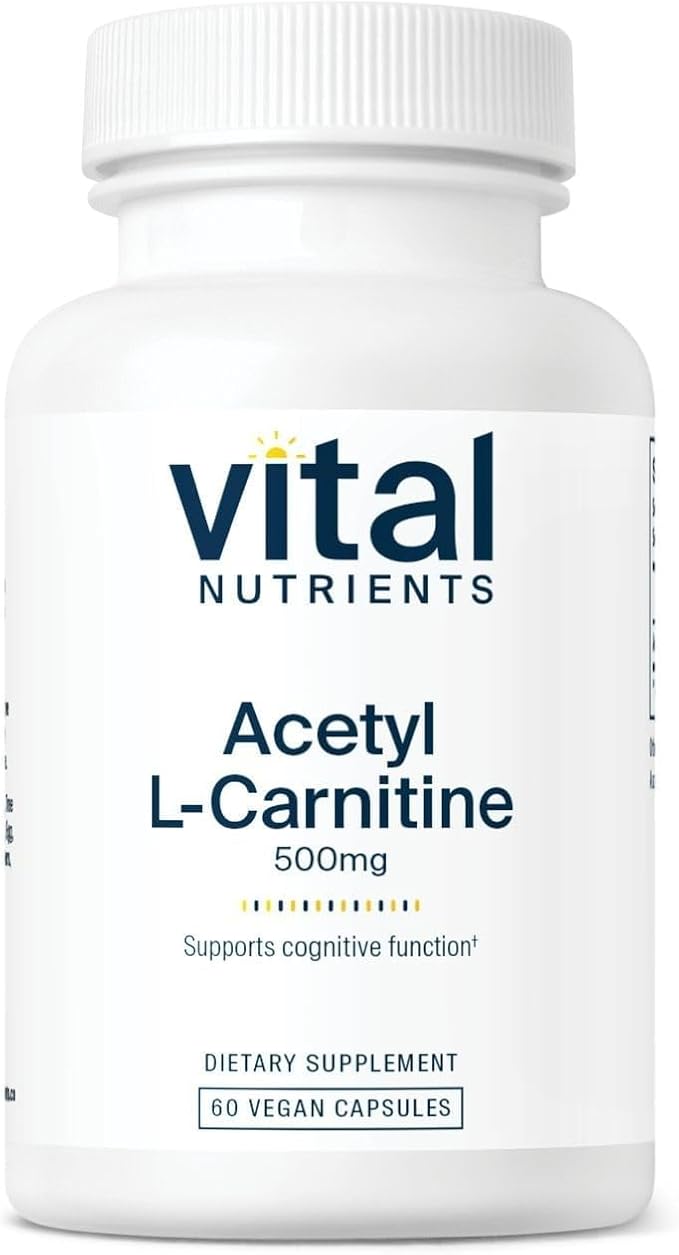 Vital Nutrients Acetyl L-Carnitine 500mg - Brain Memory and Cognitive Support Supplement* - Vegan - Gluten Dairy Soy Free - Non-GMO - 60 Capsules