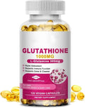 Glutathione 1000mg Soft Capsules – with L-Glutamine 300mg Milk Thistle Alpha Lipoic Acid Vitamin C &amp D3 – Super Antioxidant Supplement for Detox &amp Cleanse