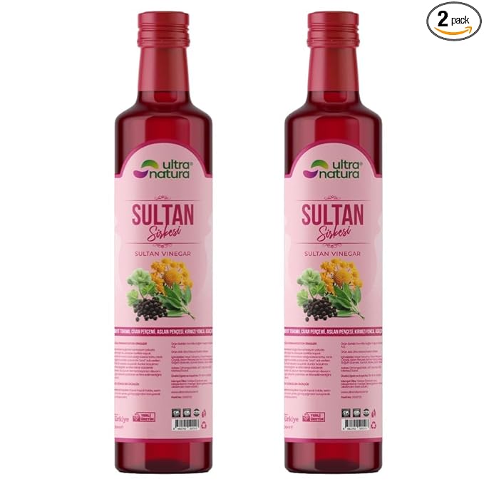 Ultra Natura Sultan Herbal Detox Vinegar – 16.9 fl oz (500ml) – Grape &amp Sumac Base with Herbal Blend – Natural Support for Digestion Detox &amp Metabolism – Made in Turkish PACK OF 2