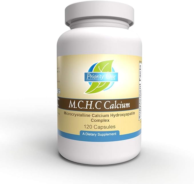 Priority One Vitamins M.C.H.C. Calcium 120 Capsules - Microcrystalline Calcium Hydroxyapatite Comlex - Promoting Healthy Bone Formation and Density.*