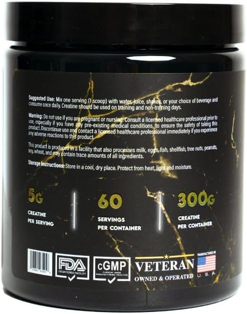 Historic Creatine Micronized Creatine Monohydrate Powder Unflavored 60 Servings 300 Grams