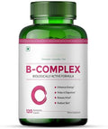 Vitamin B Complex Capsules with RDA for B12 Supplement for Hair Growth Metabolism &amp Support Healthy Brain Function (120 Capsules)