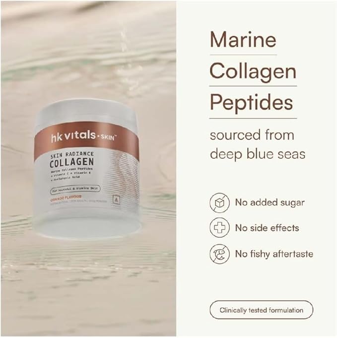 MT H&ampK Skin Radiance Marine Collagen Supplement Powder Orange 200g with Vitamin C and E Collagen Peptides