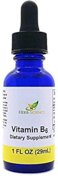 Liquid Vitamin B6 Drops - Pyridoxine Extract Dietary Supplement to Support Brain Function Immunity Nervous System Heart Health Metabolism - 500% DV 36 Servings per Bottle - 1 fl. oz.