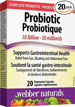 Webber Naturals Probiotic 50 Billion 20 Vegetarian Capsules