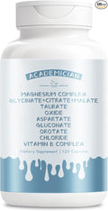 Magnesium Citrate Capsules with Magnesium Citrate Capsules Glycinate Malate Taurate Vitamin B Complex Supplement - 120 Count