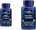 Life Extension NAD+ Cell Regenerator Resveratrol Elite Senolytic Activator with Quercetin Fisetin Theaflavins for Cellular Health 30 and 36 Vegetarian Capsules